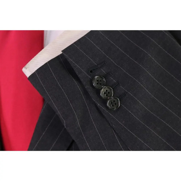 Miller Brothers Ltd Bespoke Recent Gray Pinstripe 2-Btn Wool Suit 42R - Picture 7 of 11